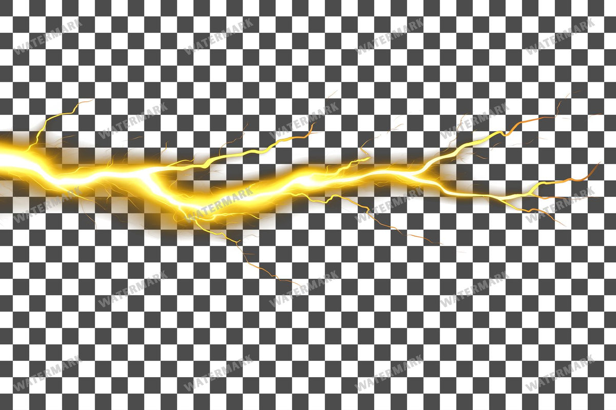 Yellow Lightning Strike Transparent Overlay Pngs