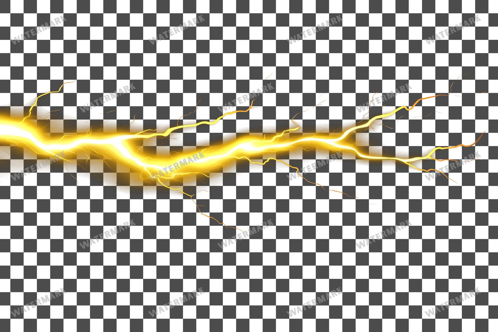 Yellow Lightning Strike Transparent Overlay Pngs