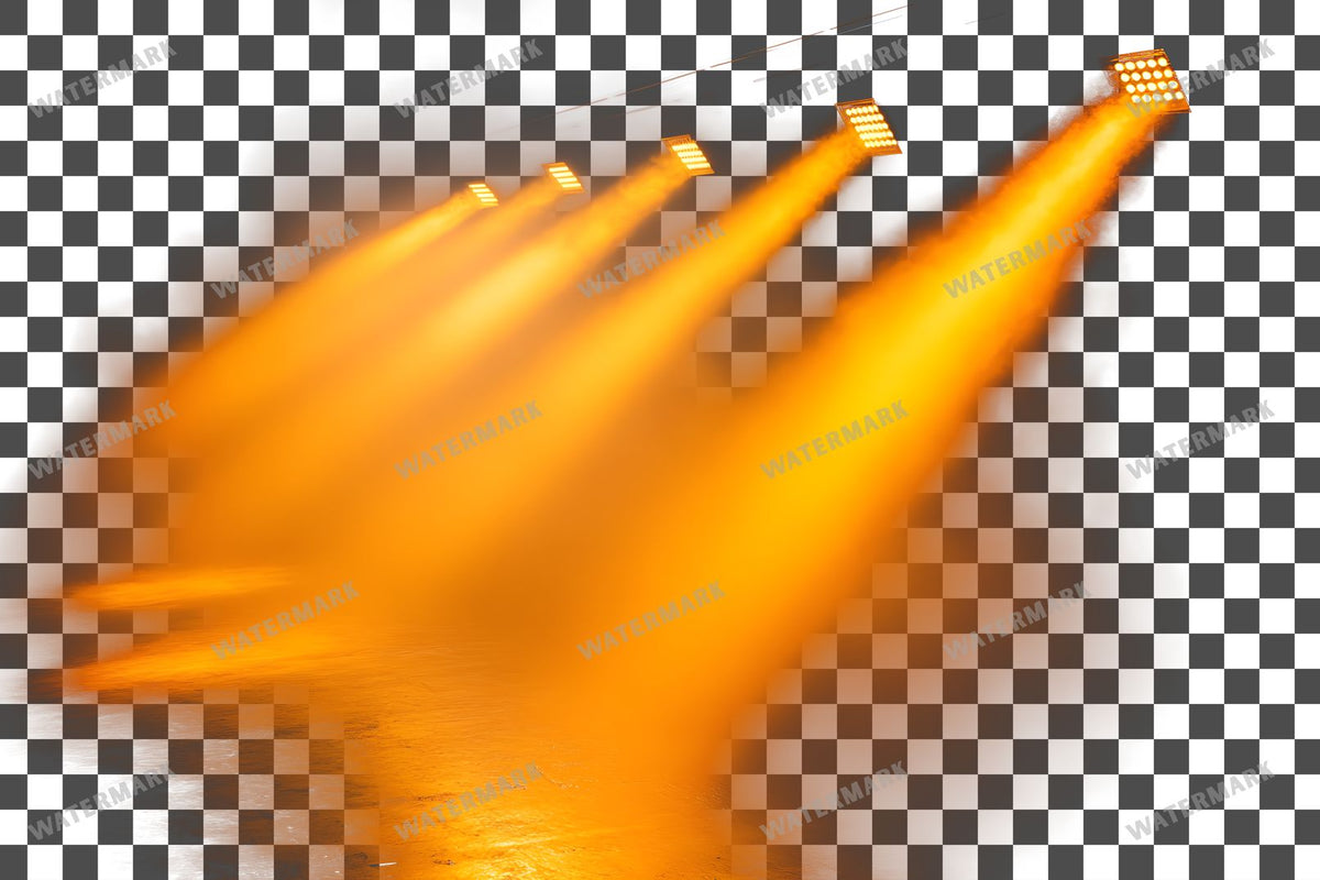 Yellow Neon Lighting Dramatic Shadows Transparent Overlay Pngs