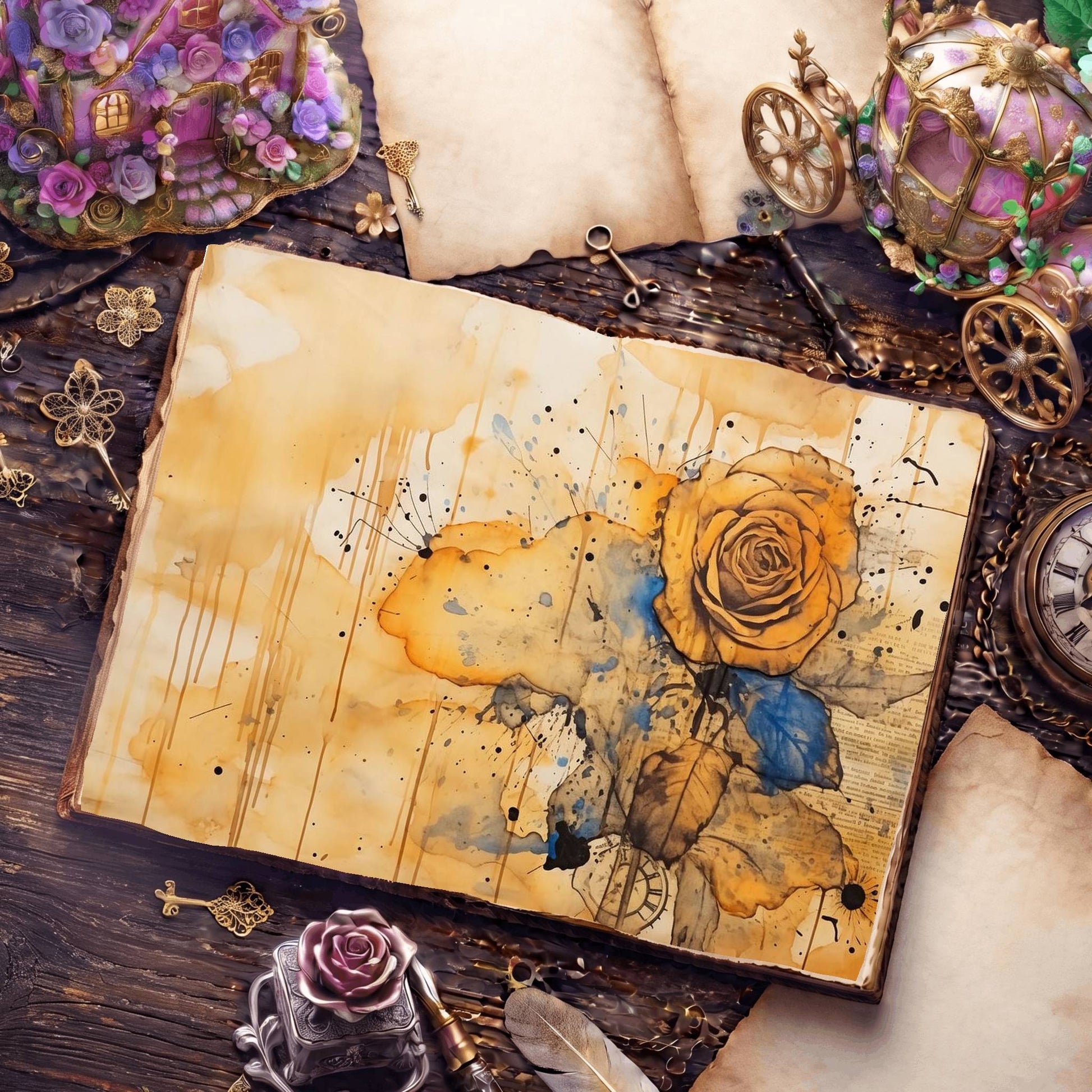 Yellow Roses Digital Papers