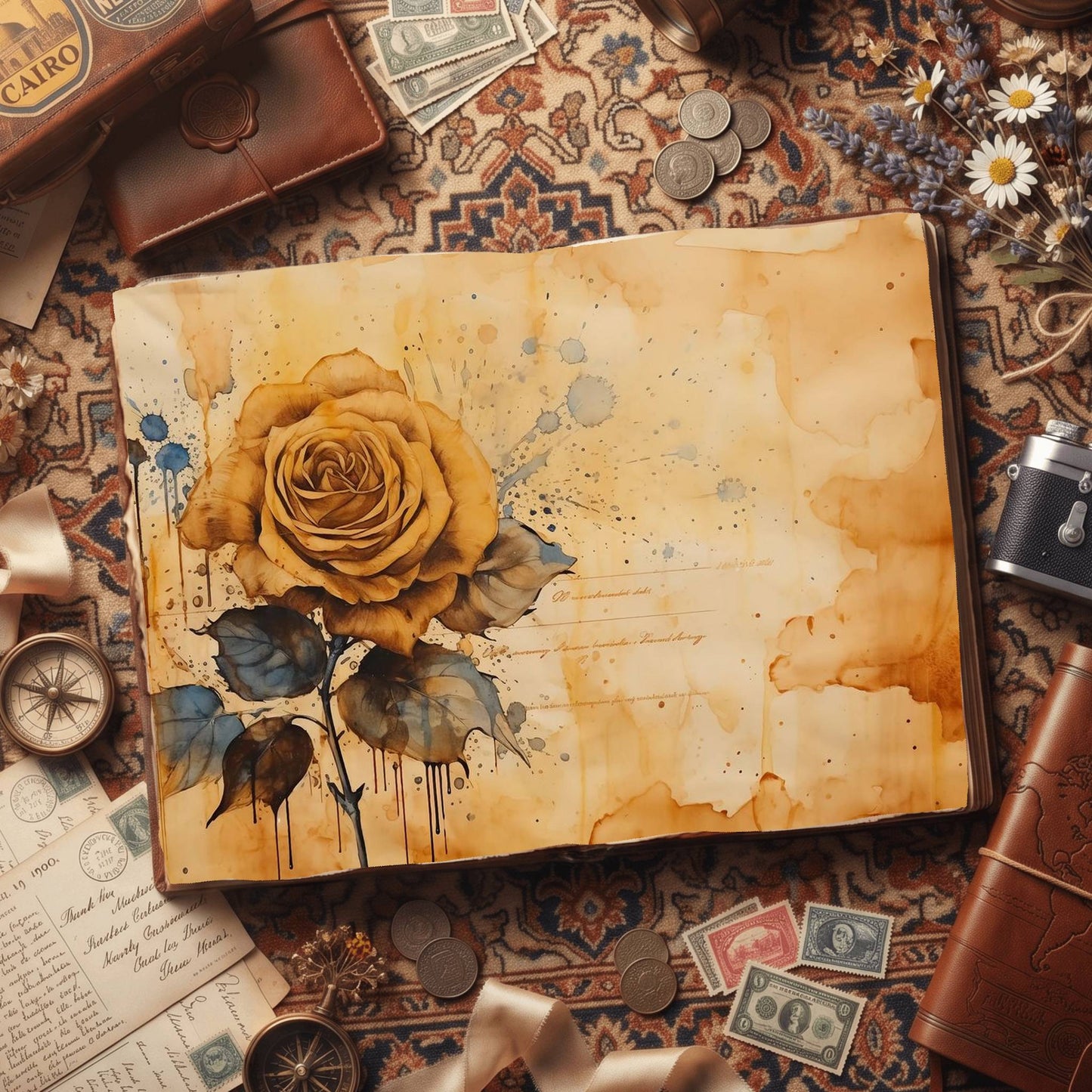 Yellow Roses Digital Papers