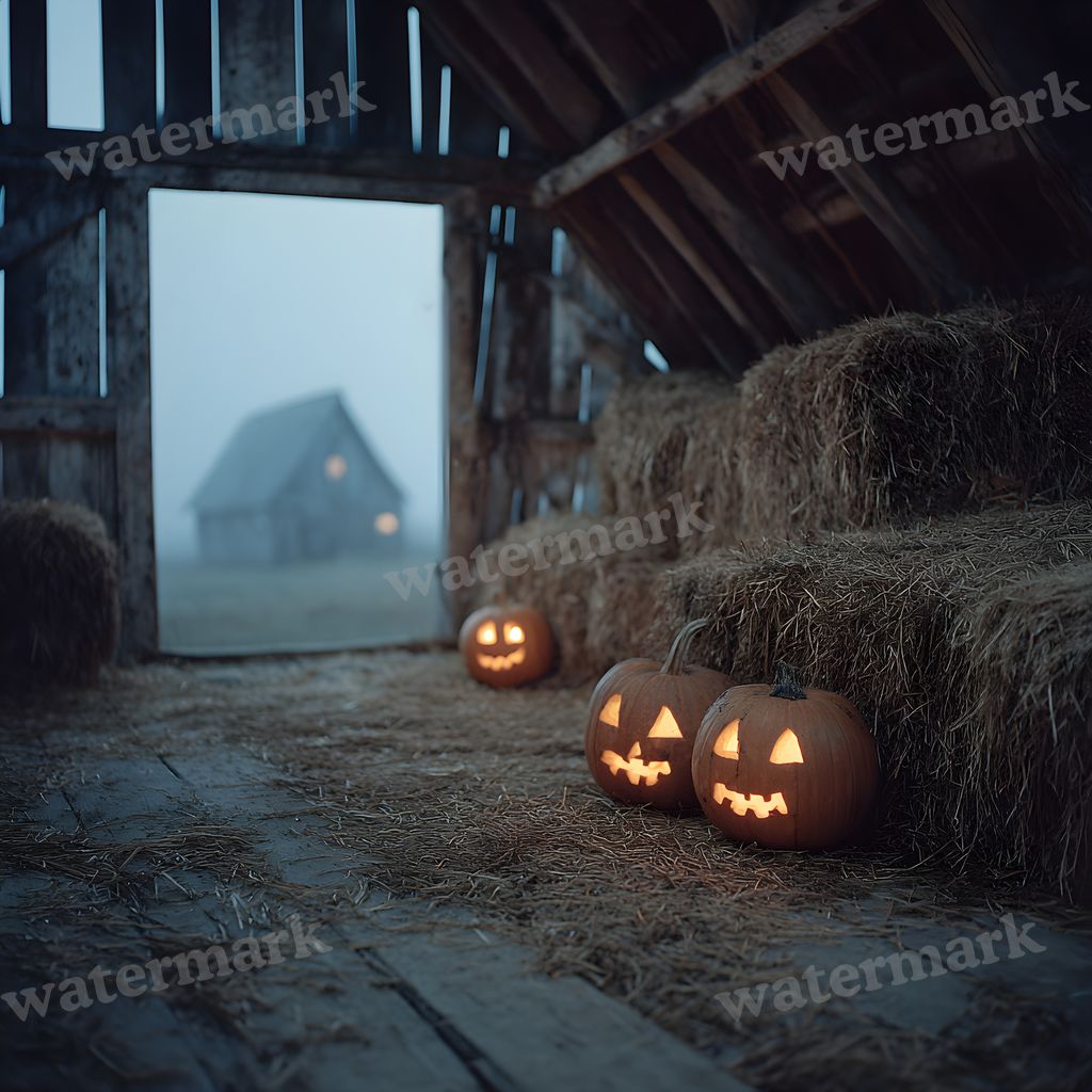 Abandoned Barn Loft At Midnight Backdrop Images