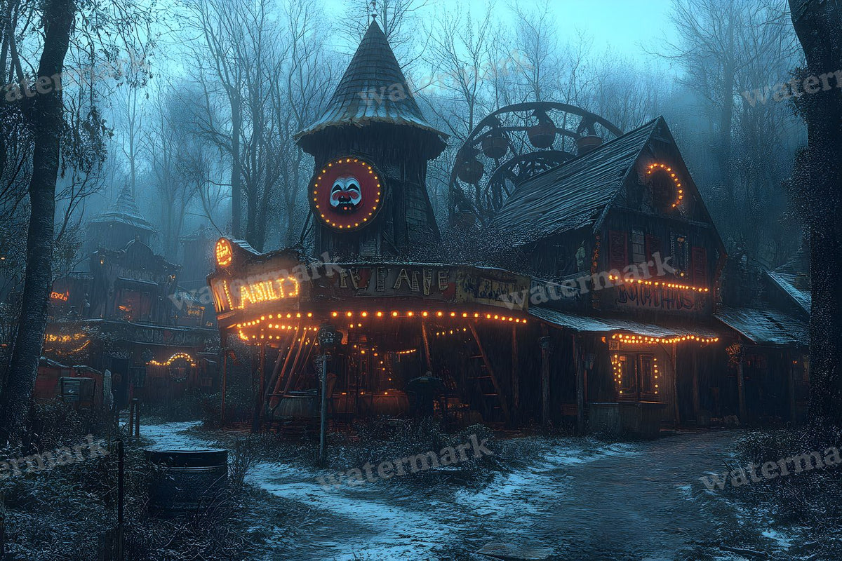 Abandoned Carnival Spooky Backdrop Images