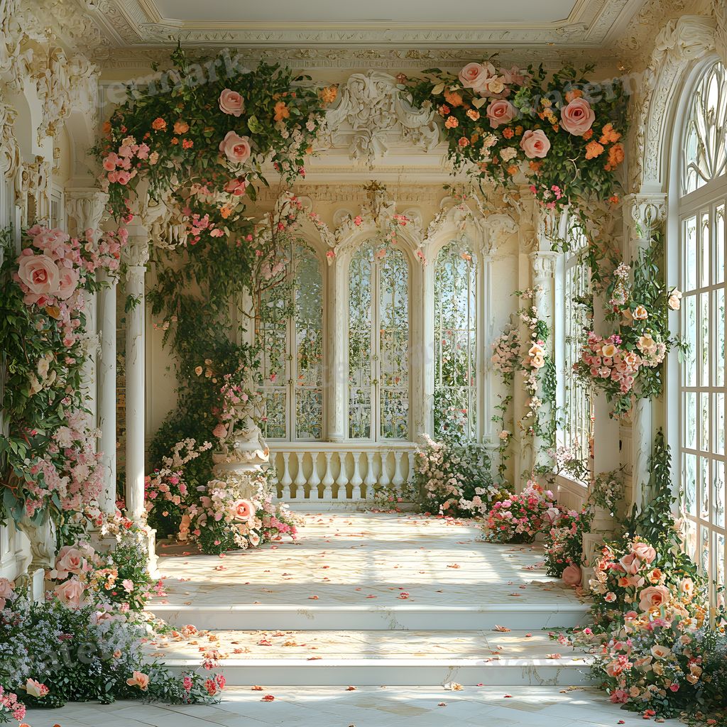 Baroque Garden digital photo backdrop for photo editing, preview 8