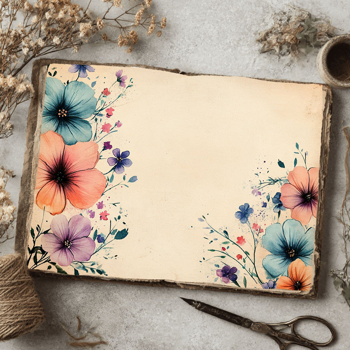 Cotton Candy Wildflower Printable Paper