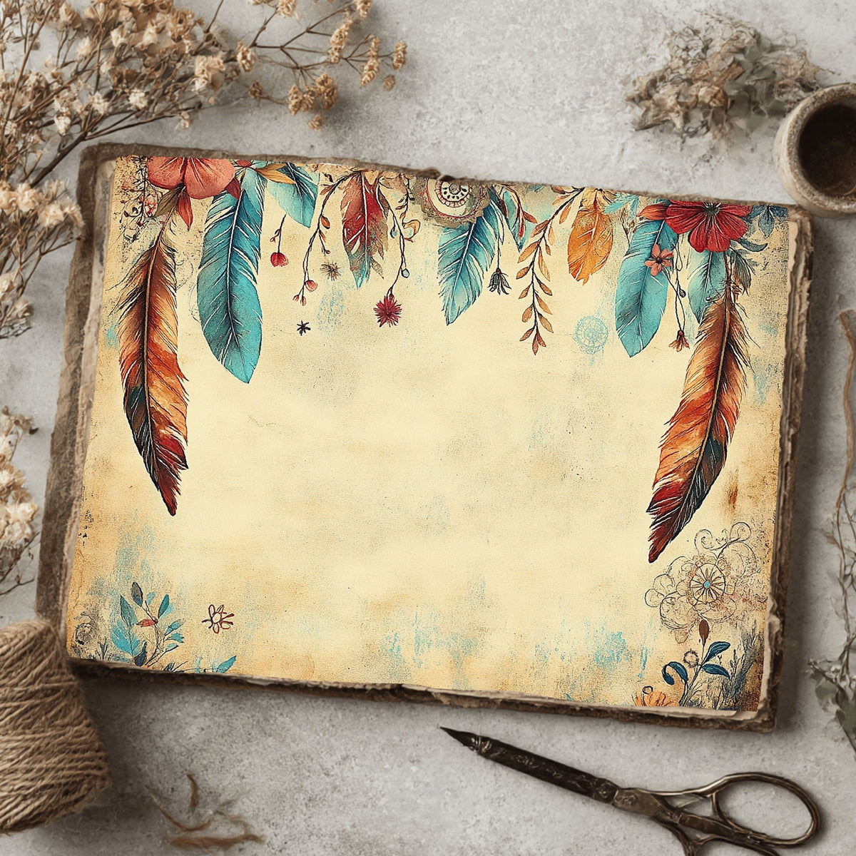 Dreamy Aged Vintage Printable Paper