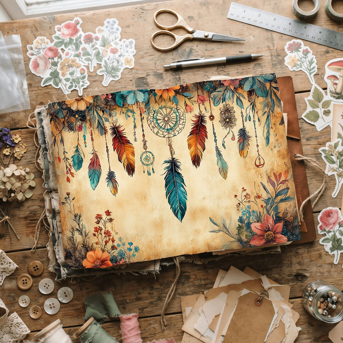 Dreamy Aged Vintage Writing Paper printable junk journal paper, page preview 9