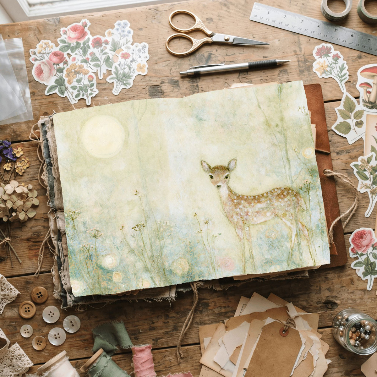 Gentle Woodland Fawn Watercolor