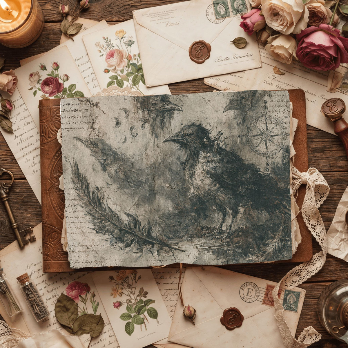 Mysterious Raven Journal Paper