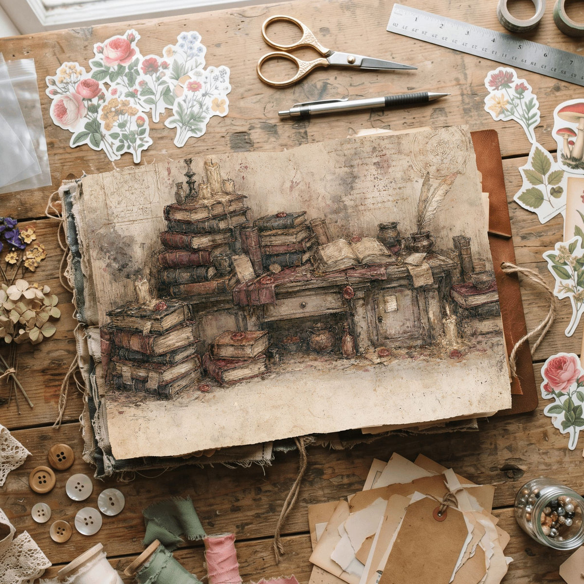 Old Witch Library Stationery