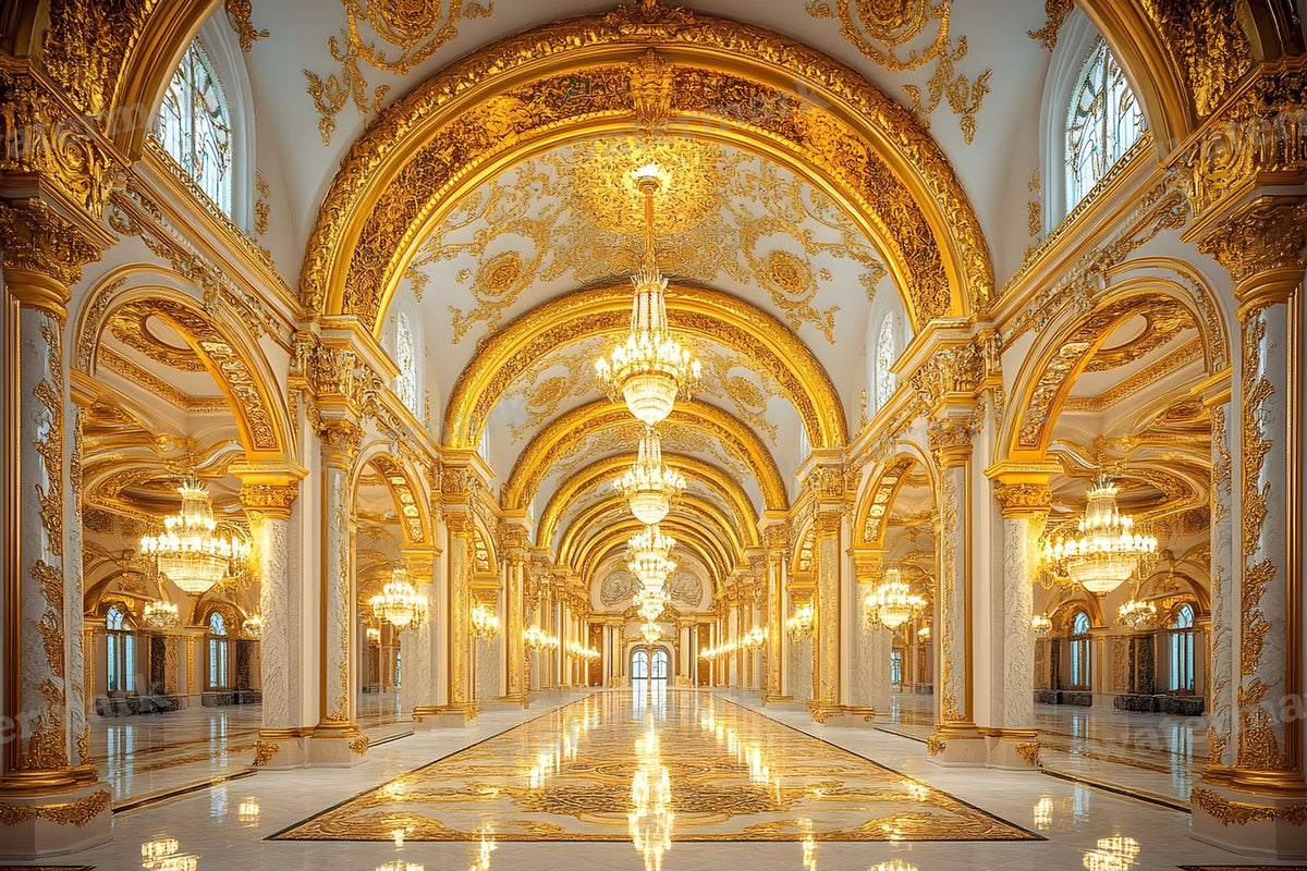 Opulent Baroque digital photo backdrop for photo editing, preview 8