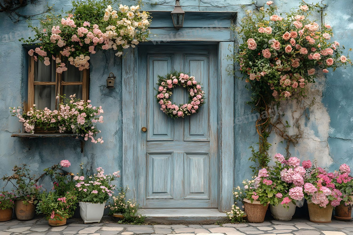 Pastel Cottage Door digital photo backdrop for photo editing, preview 8
