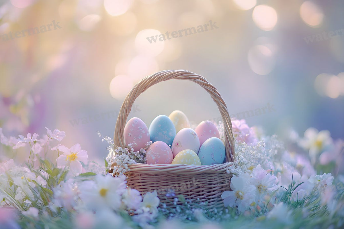 Pastel Easter Basket Backdrop Images