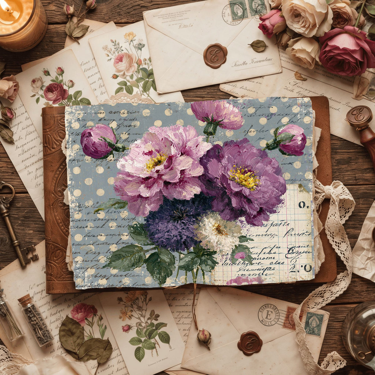Pastel Purple Shabby Chic Journal Paper
