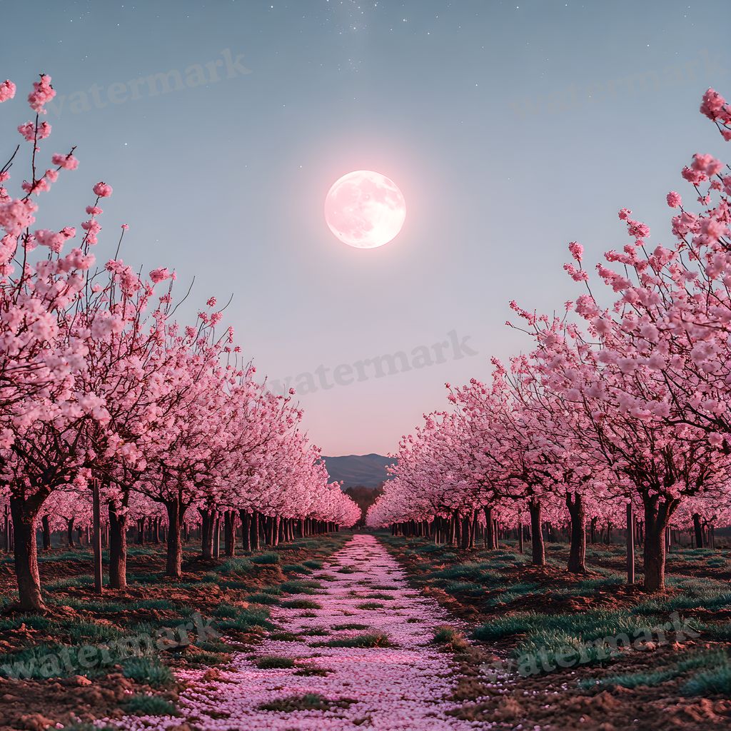 Pink Moon Backdrop Images