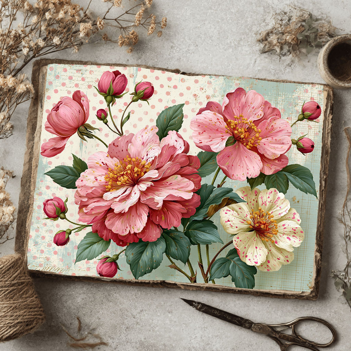 Pink Shabby Chic Journal Paper