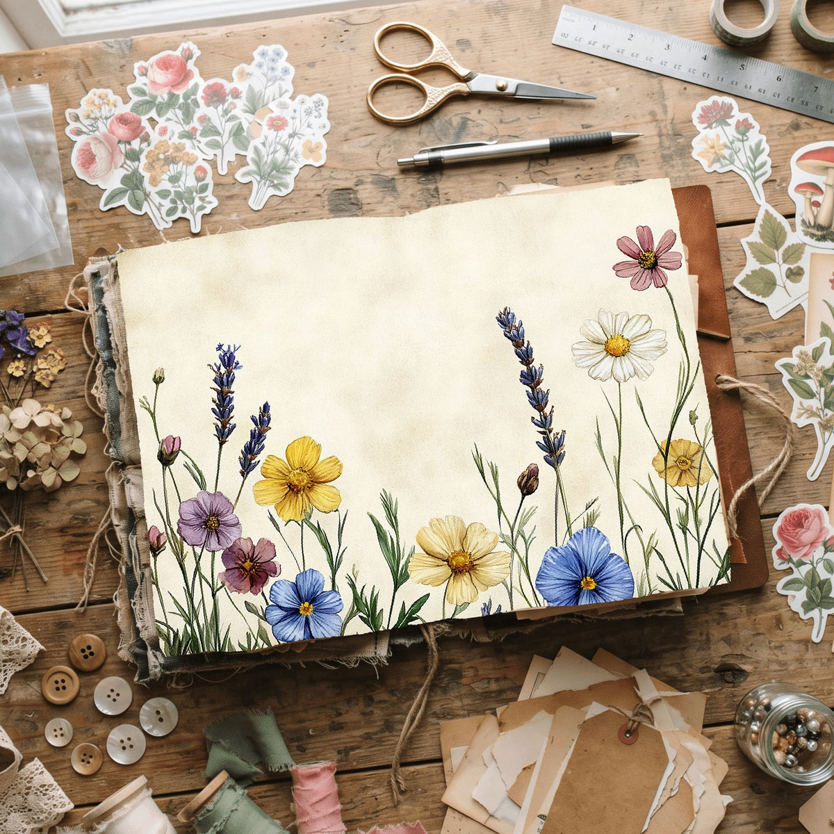 Pressed Wildflower Stationery Paper