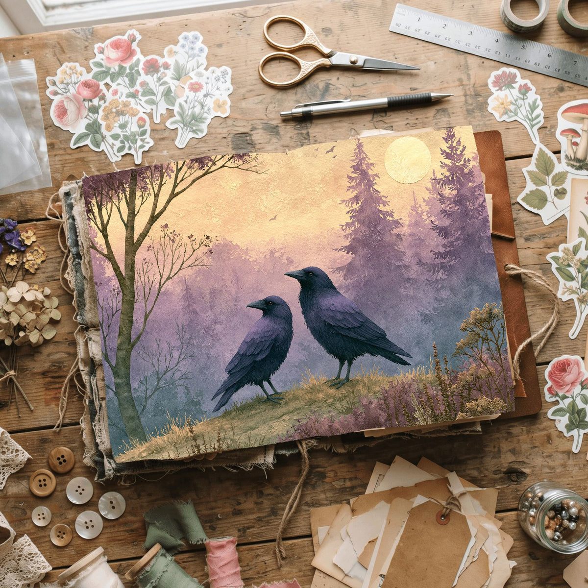 Purple Halloween Watercolor Art