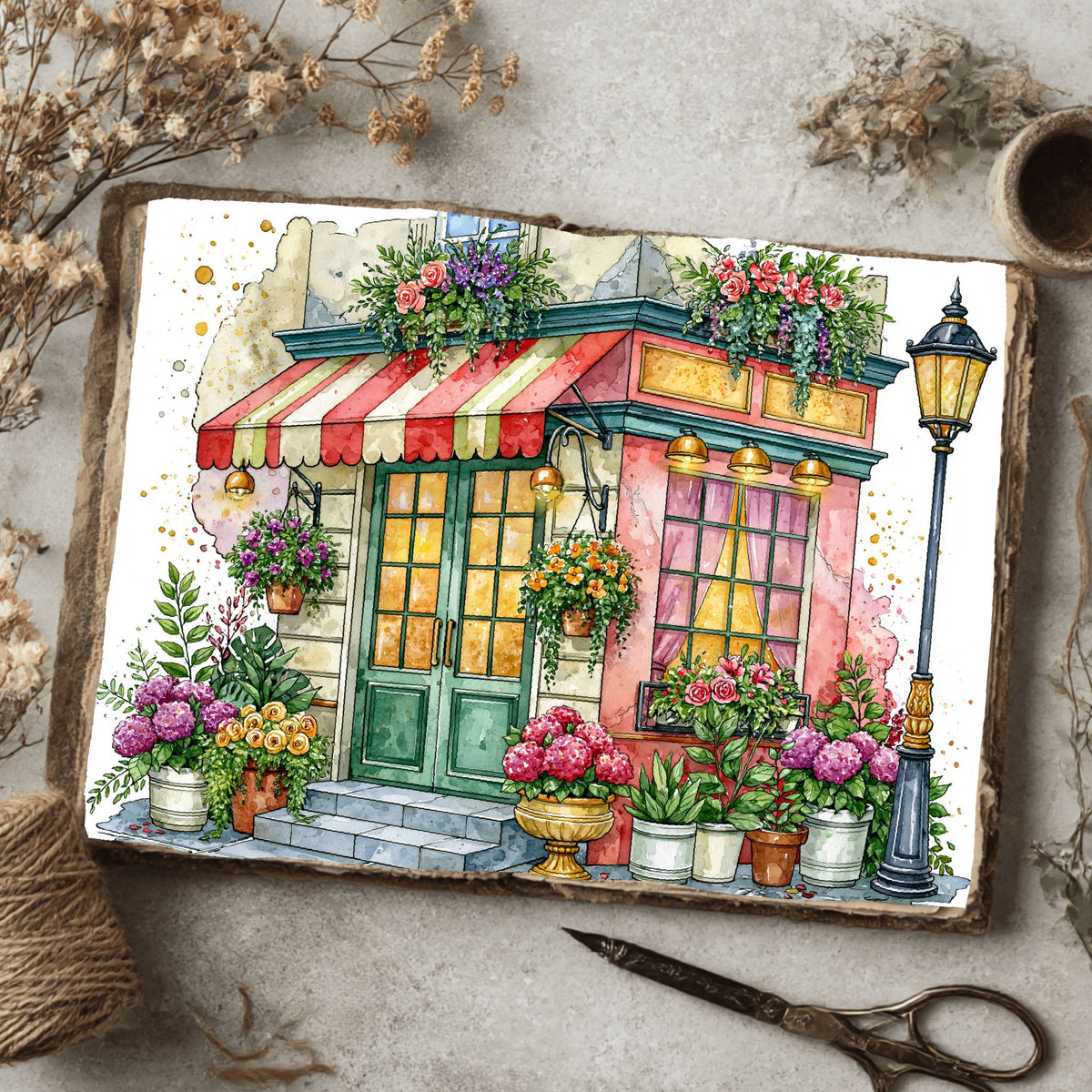 Romantic Parisian Cafe�� Watercolor