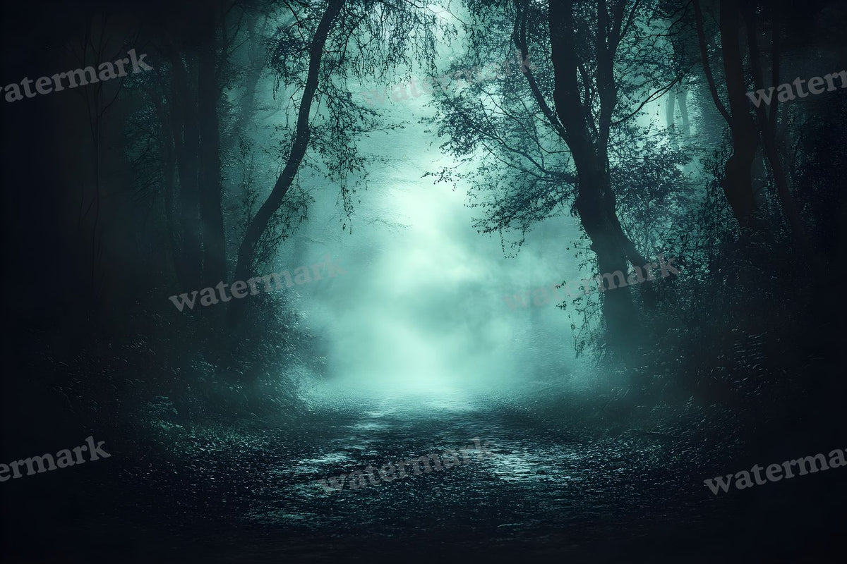 Spooky Forest digital photo backdrop for photo editing, preview 8