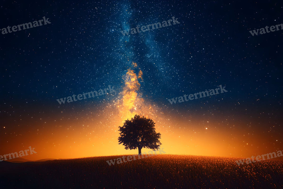 Starry Night Sky digital photo backdrop for photo editing, preview 8