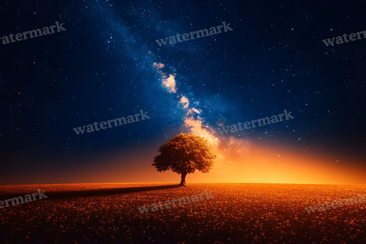 Starry Night Sky digital photo backdrop for photo editing, preview 8