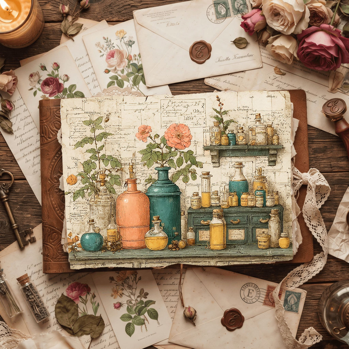Steampunk Apothecary Journal Paper