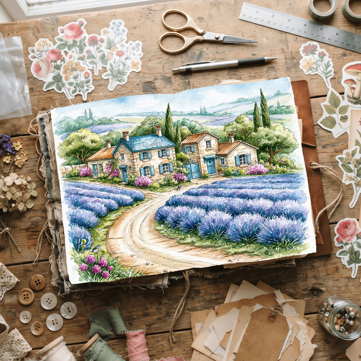 Traditional Watercolor Landscape