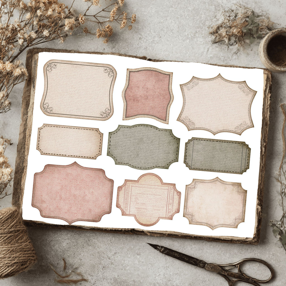 Vintage Blank Word Labels