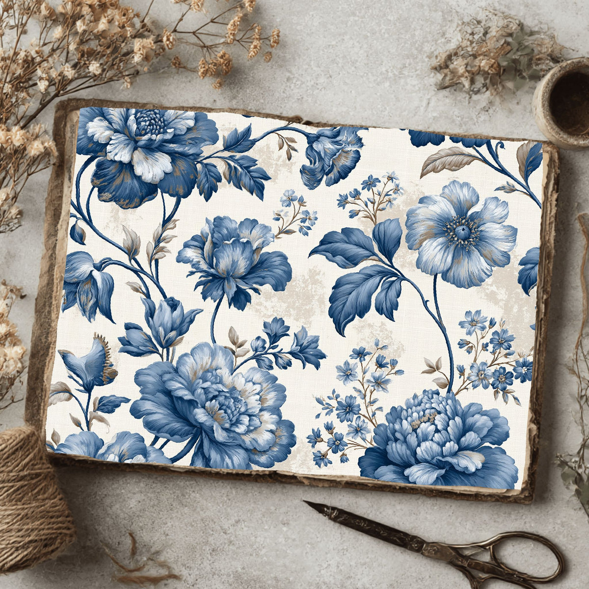 Vintage French Toile Floral Pattern