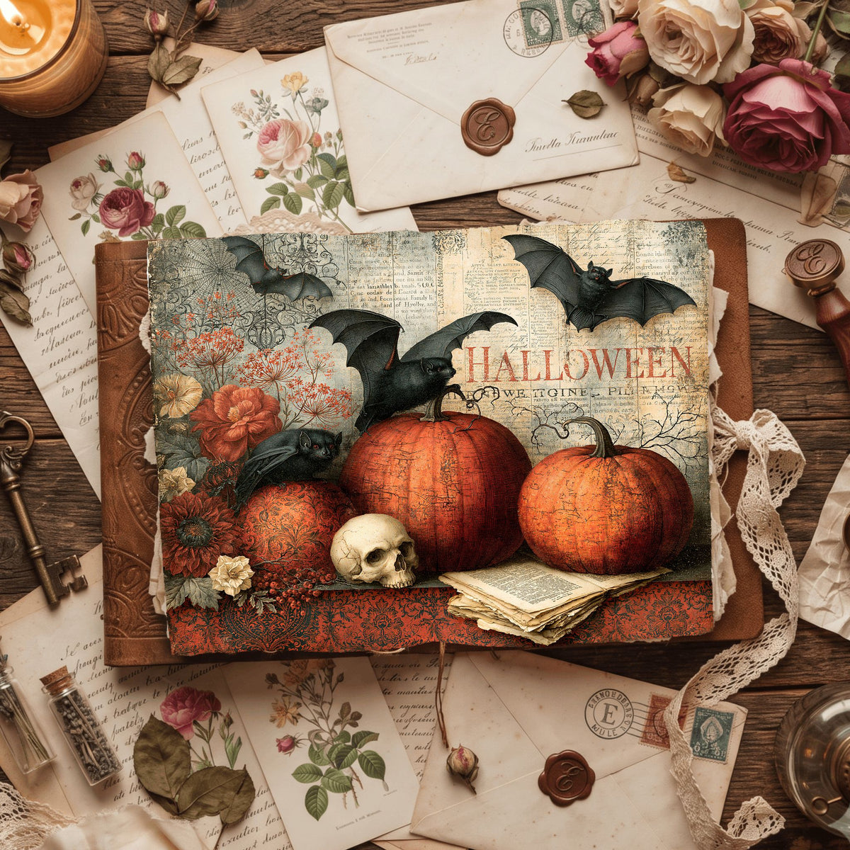 Vintage Halloween Printable Journal Paper