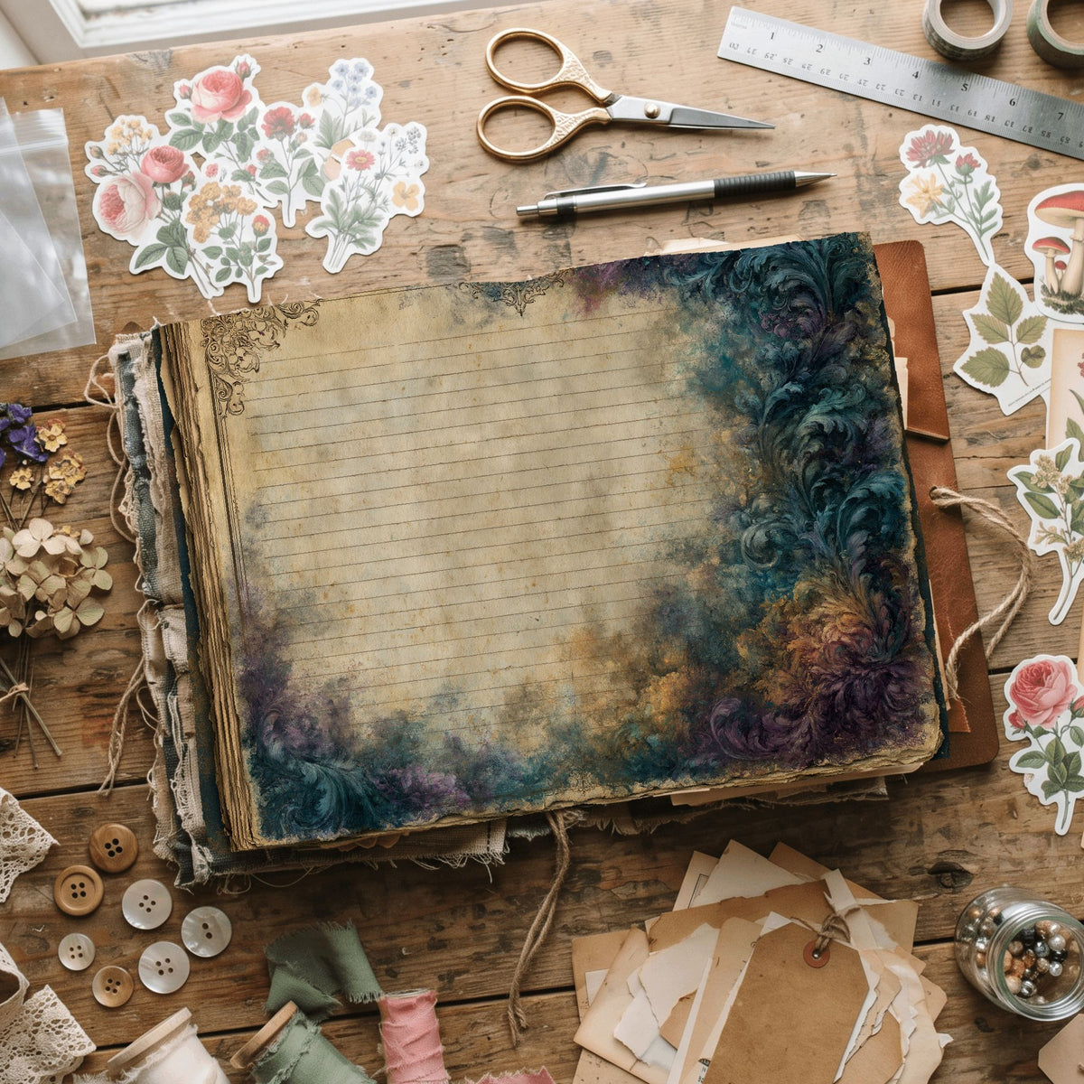 Vintage Parchment Notebook Paper