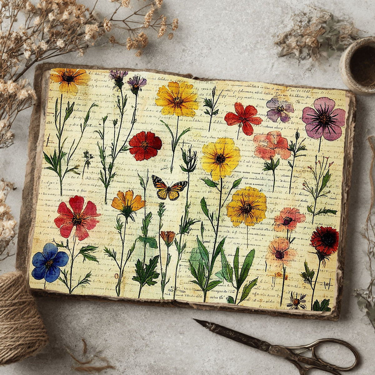 Vintage Wildflower Writing Paper
