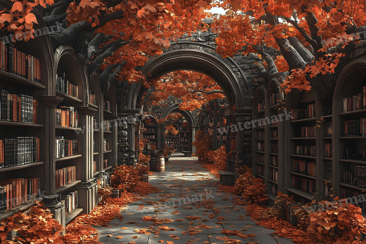 Whisper Library Forest digital photo backdrop for photo editing, preview 8