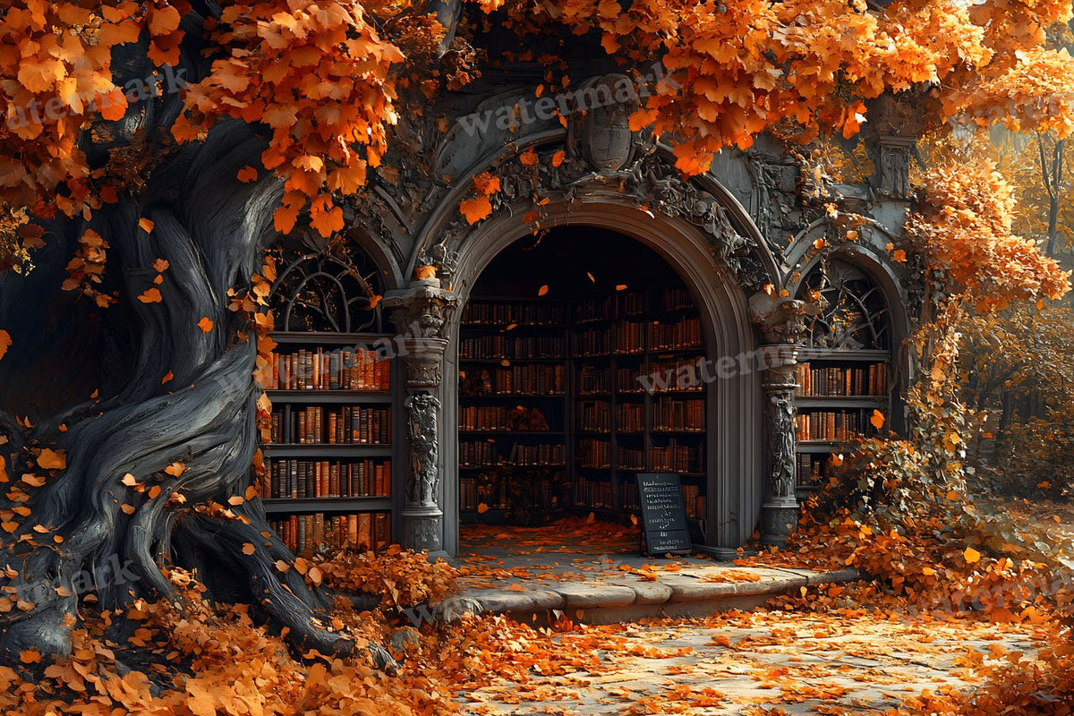 Whisper Library Forest digital photo backdrop for photo editing, preview 8