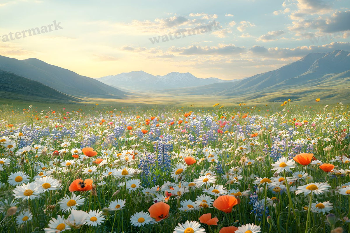 Wildflower Haven Botanical digital photo backdrop for photo editing, preview 8