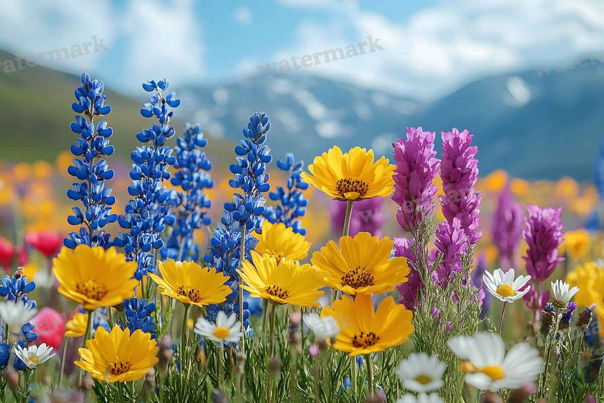 Wildflower Meadow Whimsical digital photo backdrop for photo editing, preview 8