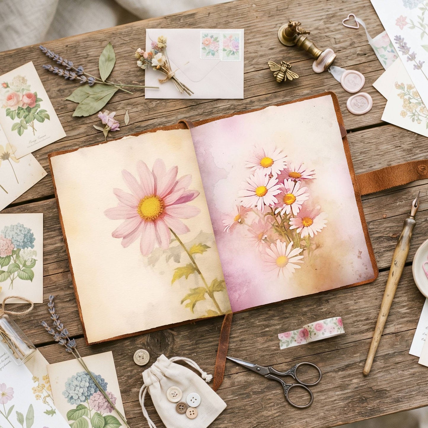 Daisy Fuchsia Hues Double Pages