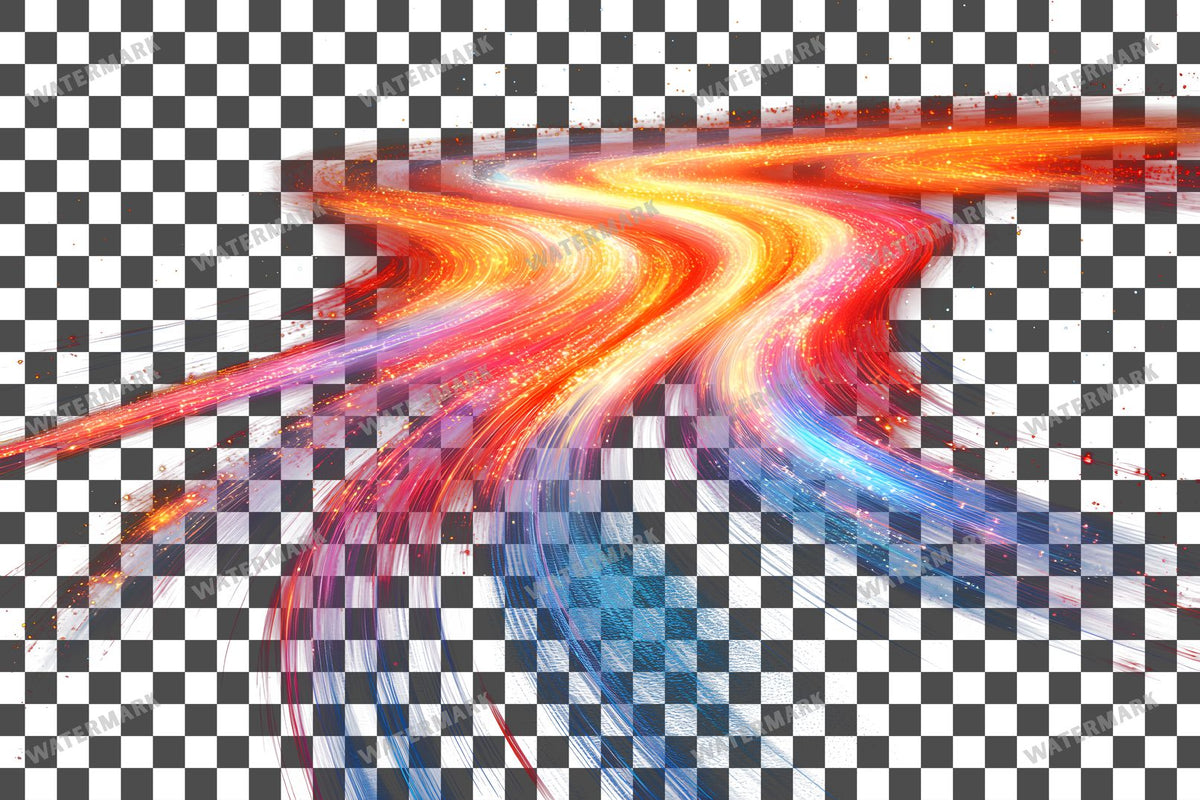 Abstract Light Streaks Dynamic Motion Transparent Overlay Pngs