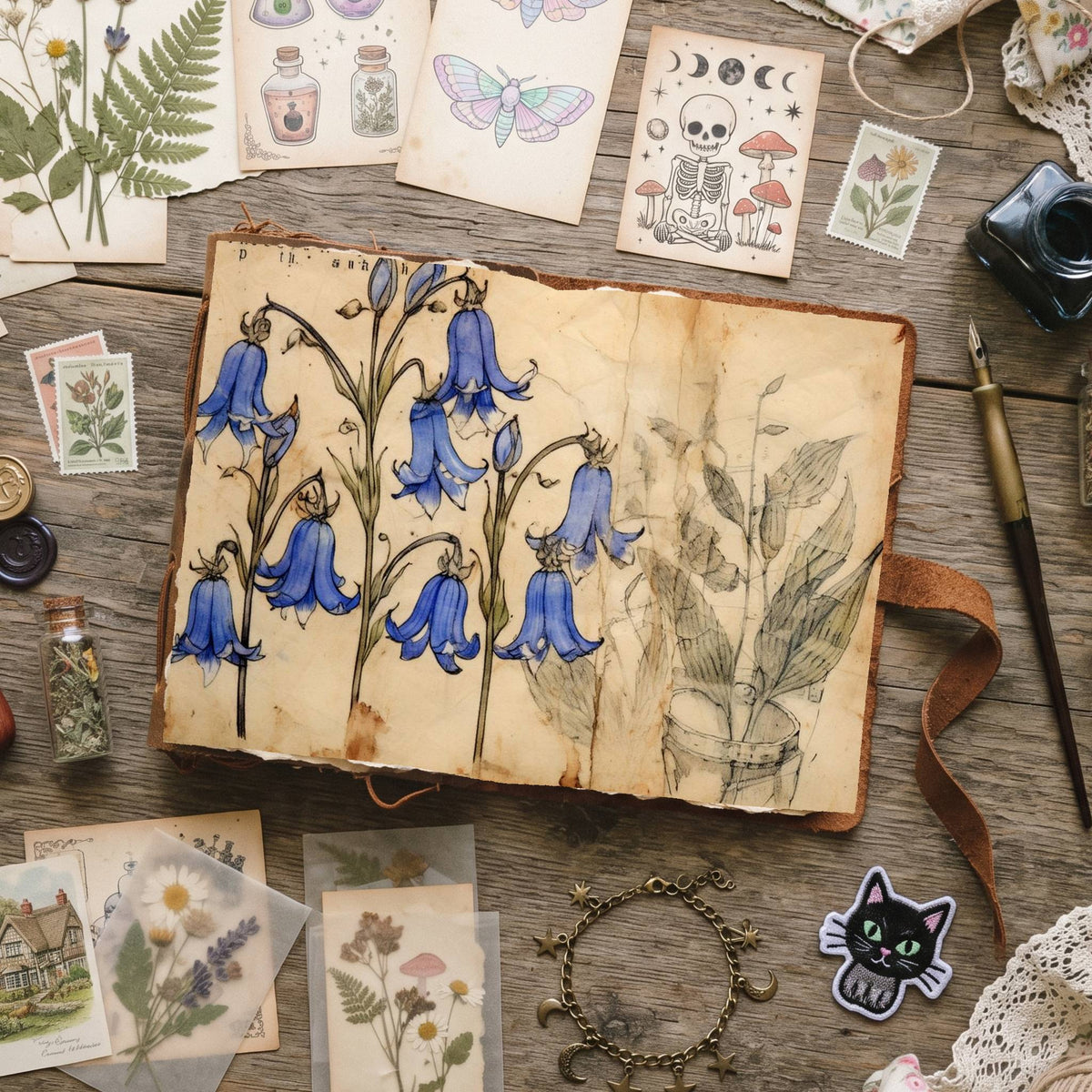 Blue Bell Flowers Digital Papers