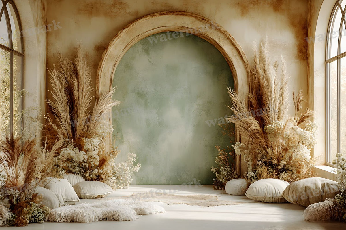 Boho Olive Arch Backdrop Images