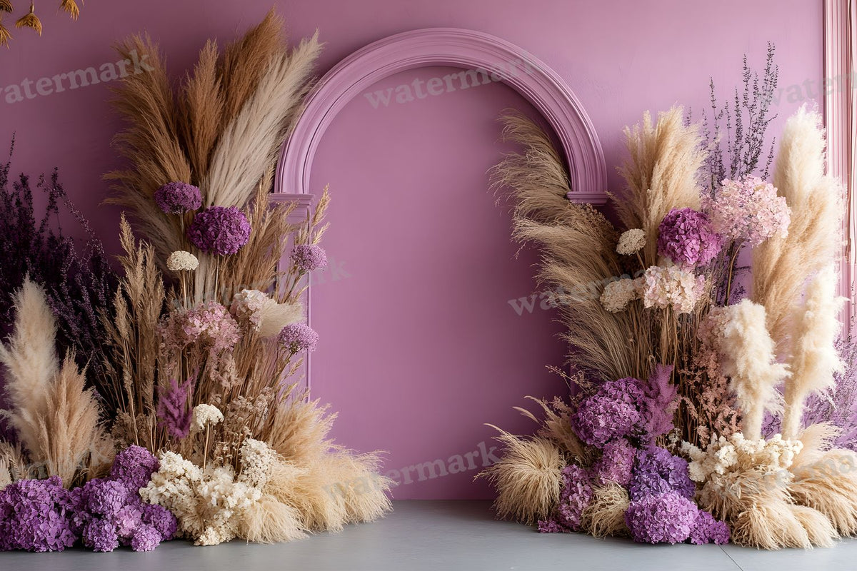 Boho Purple Arch Backdrop Images