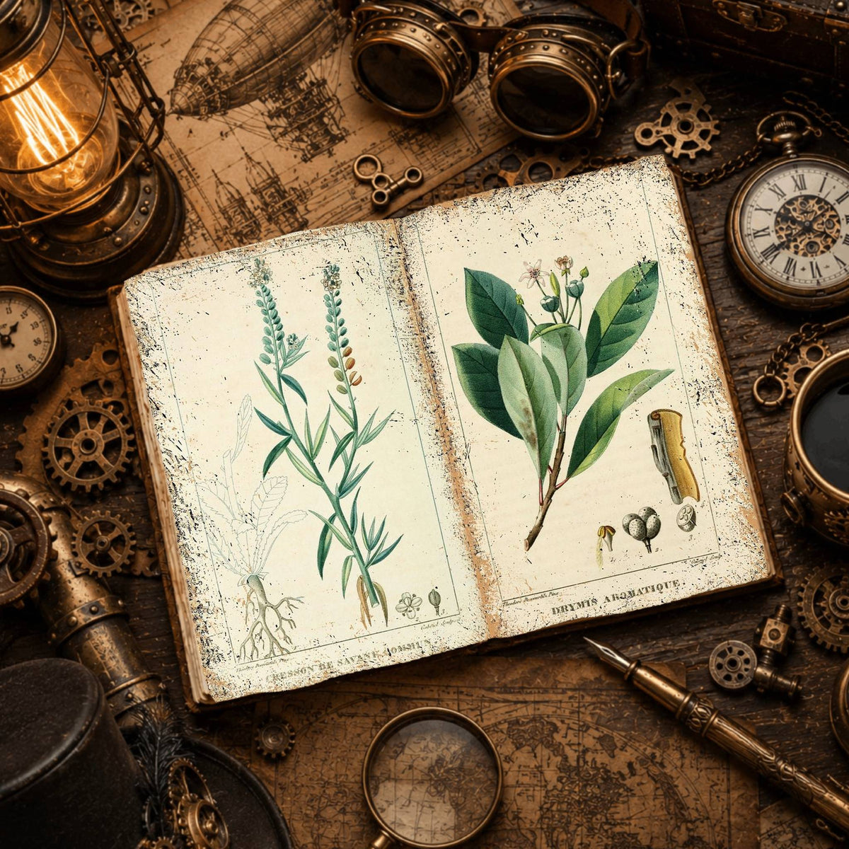 Botanical printable junk journal paper, page preview 9