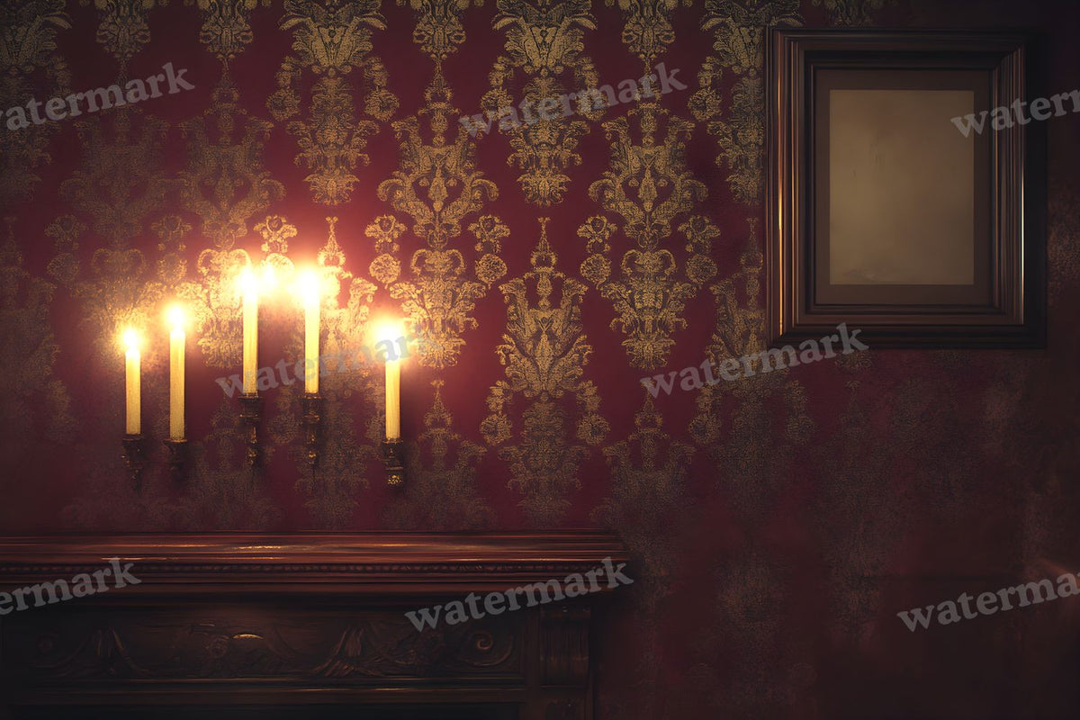 Candlelit Vintage Room Backdrop Images