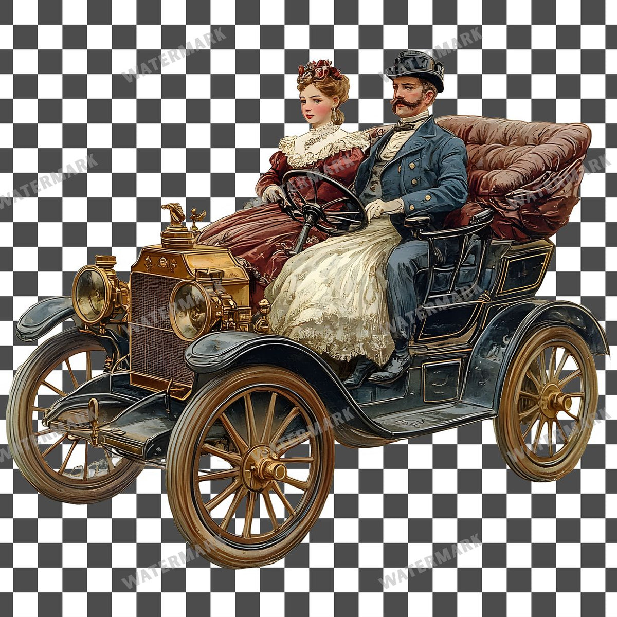 Car Vintage Style Clipart Pngs