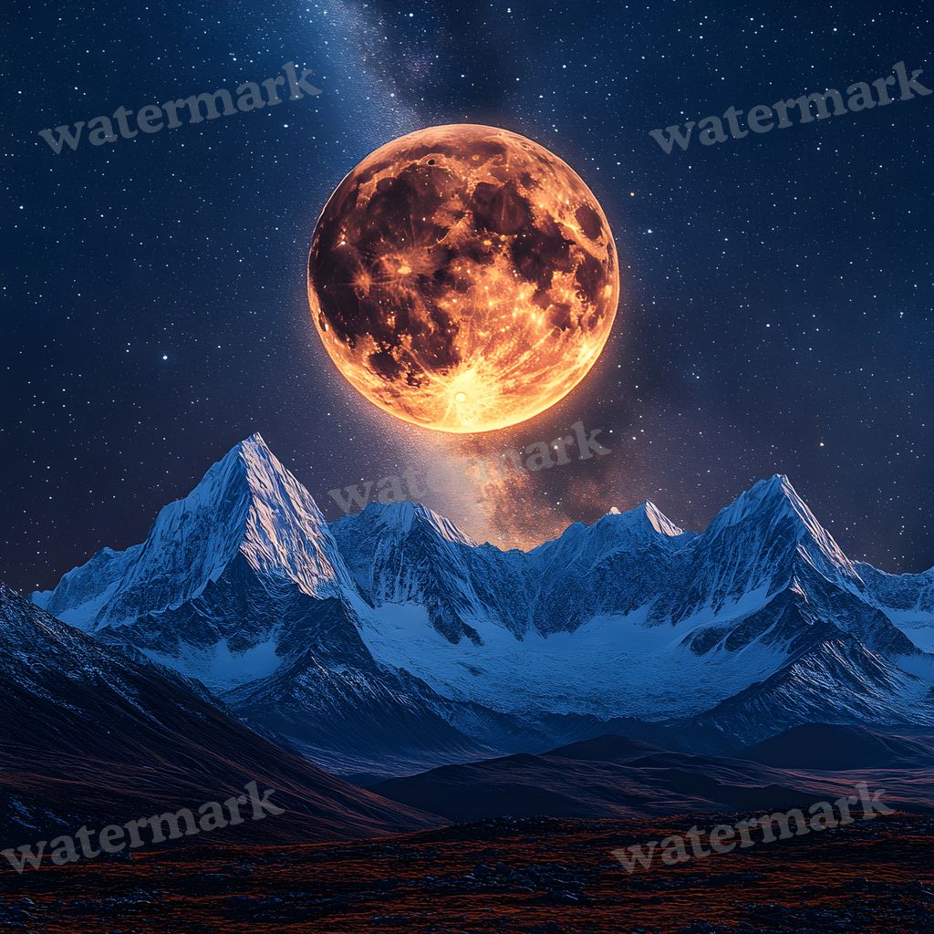 Celestial Moonlit digital photo backdrop for photo editing, preview 8