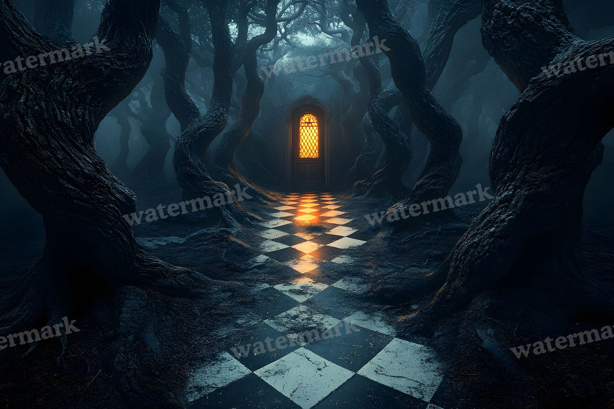 Checkered Garden Path Backdrop Images