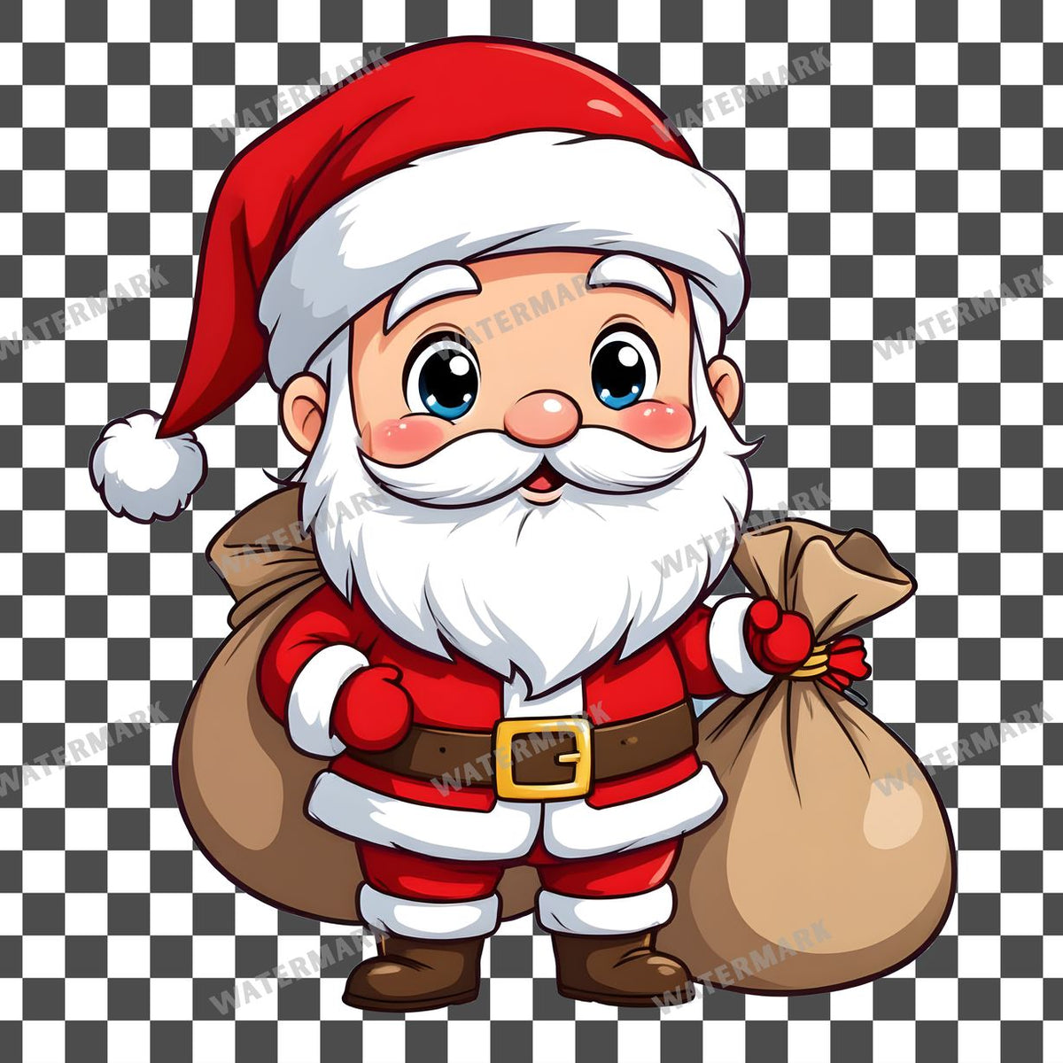 Chibi Santa Claus Clipart Pngs