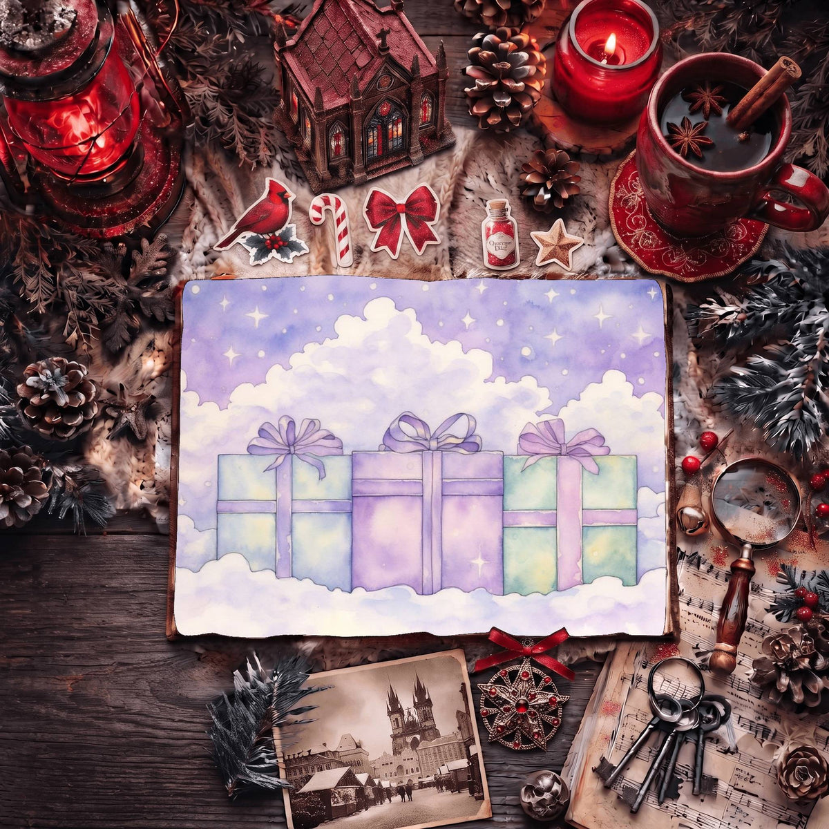Christmas Gifts printable junk journal paper, page preview 9
