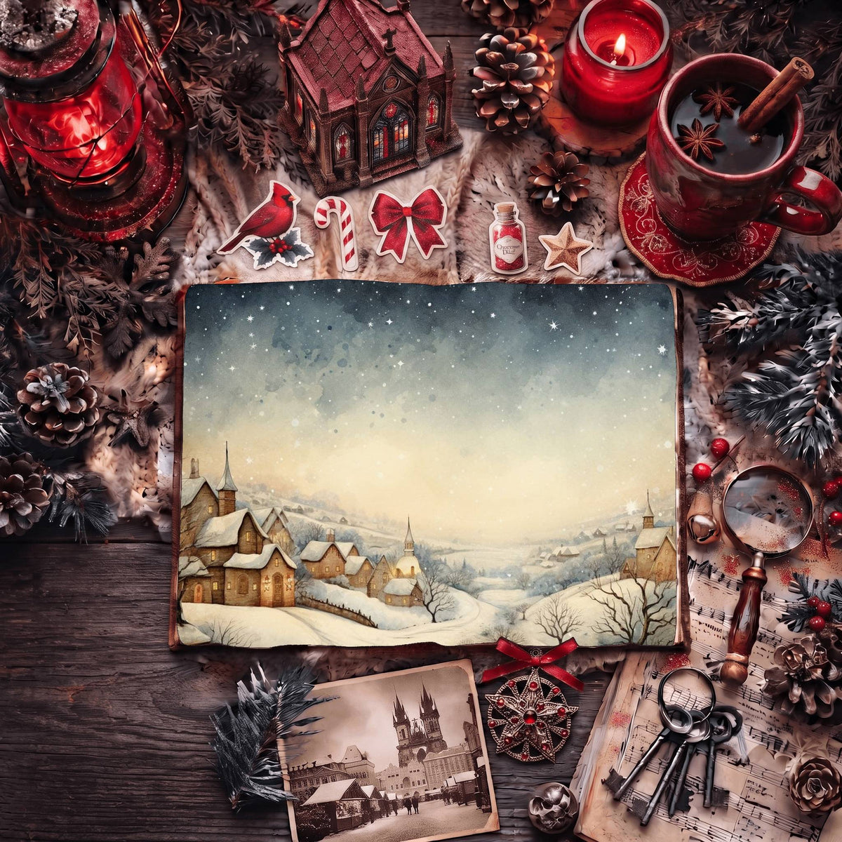 Christmas Village Digital Papers